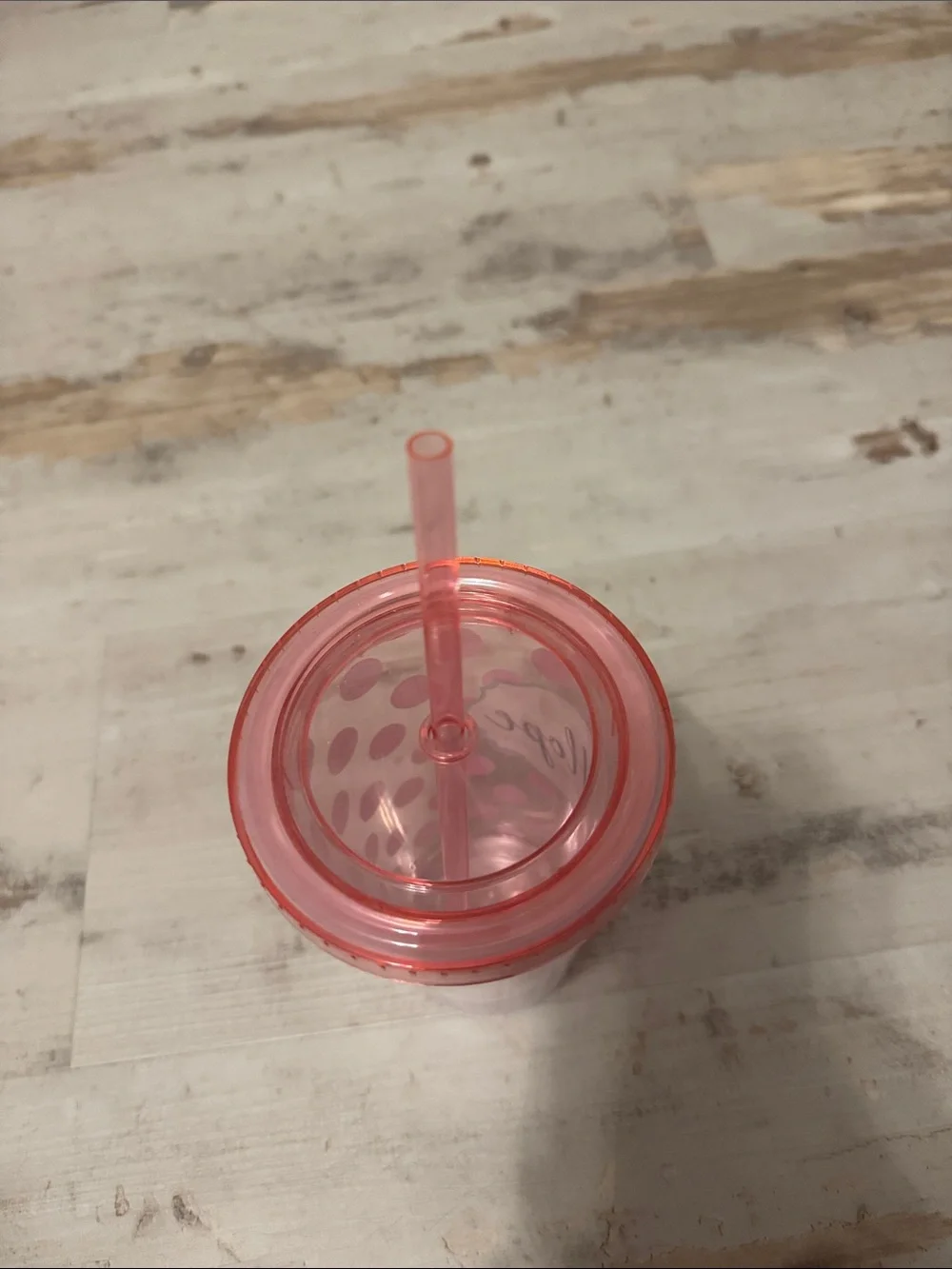 Hope Polka Dot Pink Acrylic Tumbler with Straw